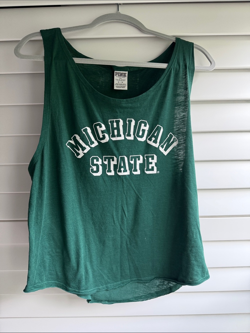 PINK Victoria's Secret Michigan State Green Tank Top MSU
